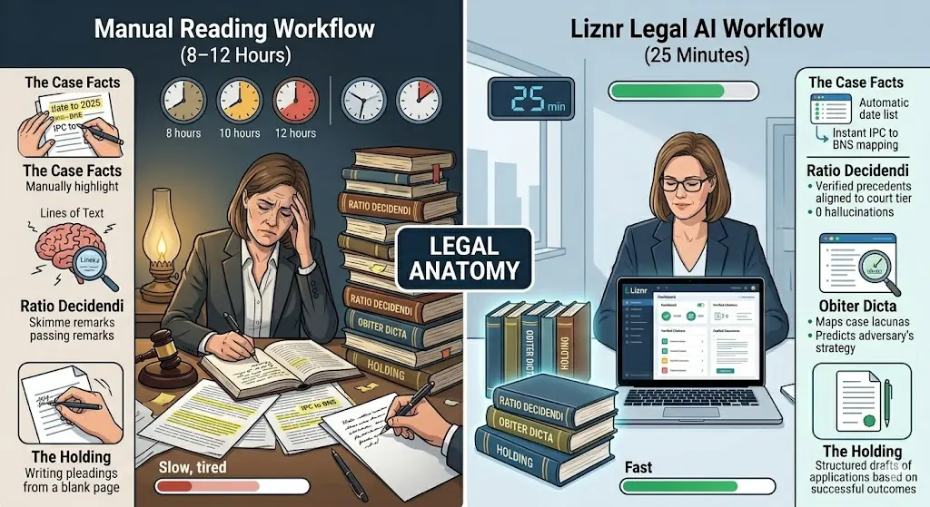 Manual vs Liznr Legal AI Workflow Comparison